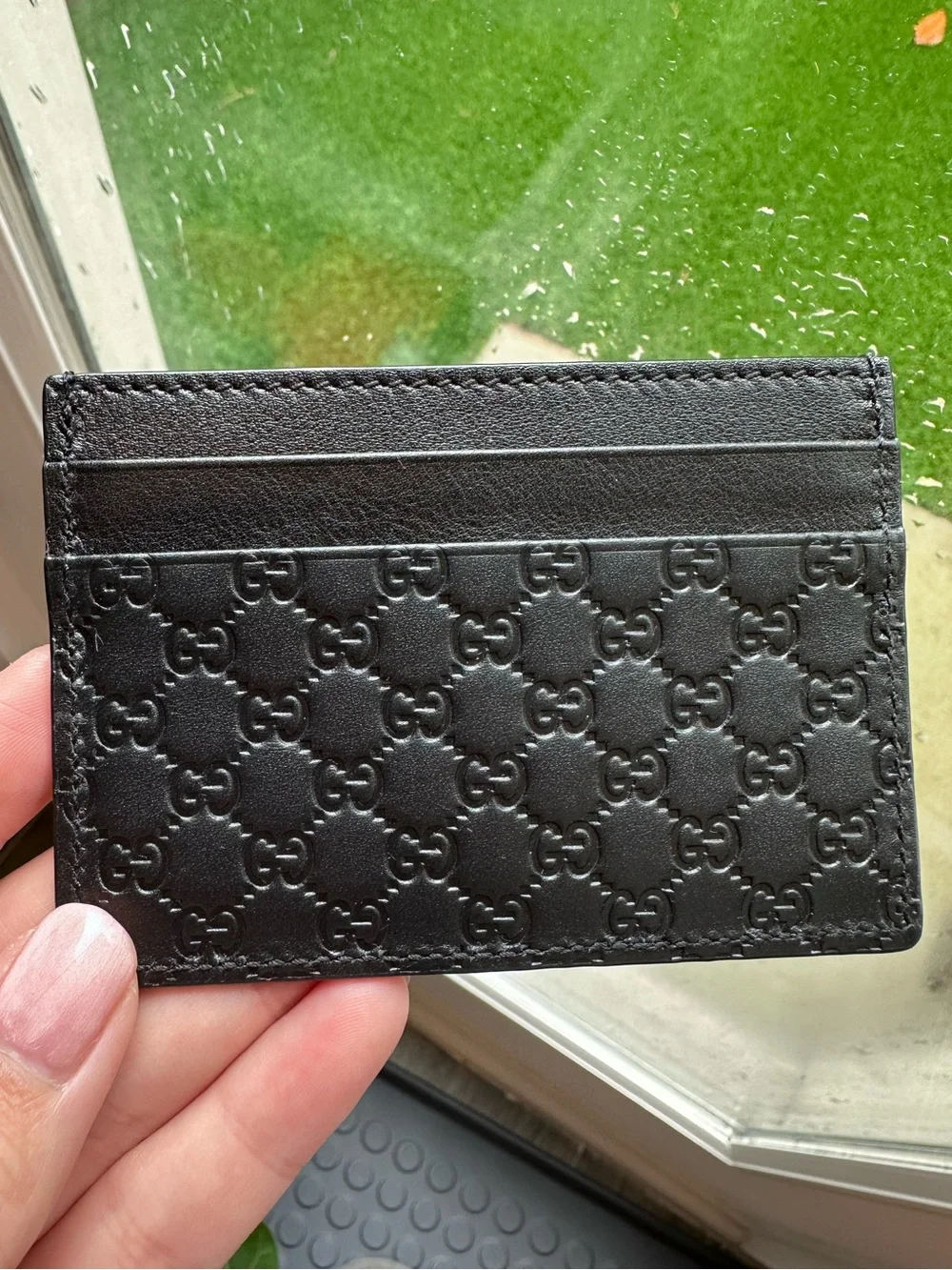 Gucci Black Embossed GG Leather Card Case